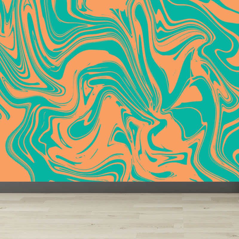 Moisture Resistant Magma Wallpaper Mural Modern Non-Woven Wall Covering, Custom Print Green Clearhalo 'Wall Decor' 'Wall Mural' 1759141