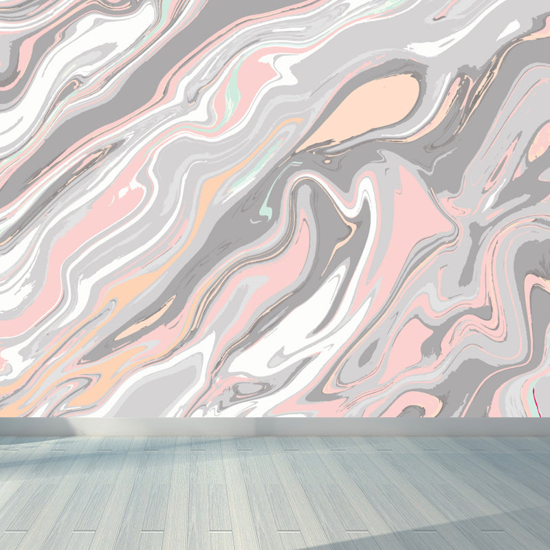 Moisture Resistant Magma Wallpaper Mural Modern Non-Woven Wall Covering, Custom Print Grey Clearhalo 'Wall Decor' 'Wall Mural' 1759151