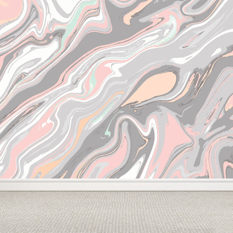 Moisture Resistant Magma Wallpaper Mural Modern Non-Woven Wall Covering, Custom Print Clearhalo 'Wall Decor' 'Wall Mural' 1759152