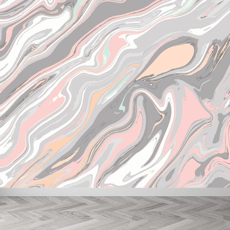 Moisture Resistant Magma Wallpaper Mural Modern Non-Woven Wall Covering, Custom Print Clearhalo 'Wall Decor' 'Wall Mural' 1759153