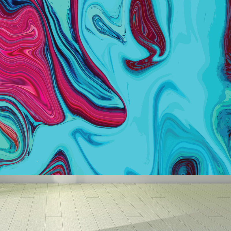 Moisture Resistant Magma Wallpaper Mural Modern Non-Woven Wall Covering, Custom Print Blue Clearhalo 'Wall Decor' 'Wall Mural' 1759156