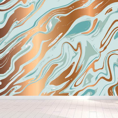 Large Flow Pattern Mural Decal Stain Resistant Contemporary Living Room Wall Art Blue Clearhalo 'Wall Decor' 'Wall Mural' 1759166