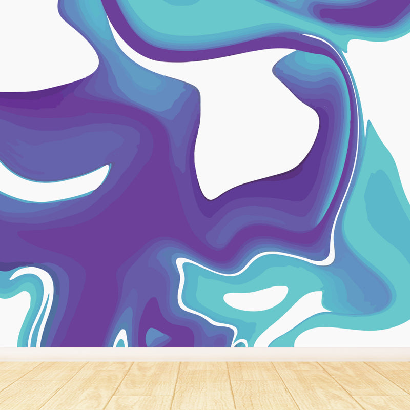 Large Flow Pattern Mural Decal Stain Resistant Contemporary Living Room Wall Art Purple Clearhalo 'Wall Decor' 'Wall Mural' 1759181