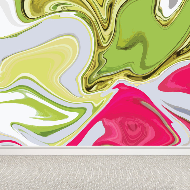 Modern Waves Mural Wallpaper for Family Room Personalized Wall Decor in Dark Color Clearhalo 'Wall Decor' 'Wall Mural' 1759198