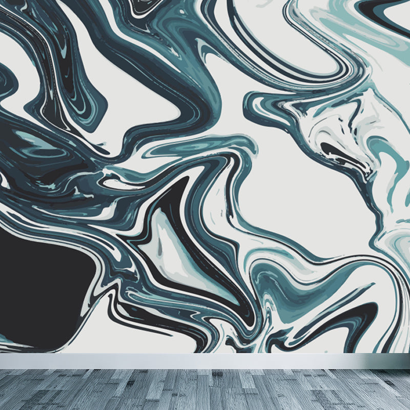 Modern Waves Mural Wallpaper for Family Room Personalized Wall Decor in Dark Color Clearhalo 'Wall Decor' 'Wall Mural' 1759213