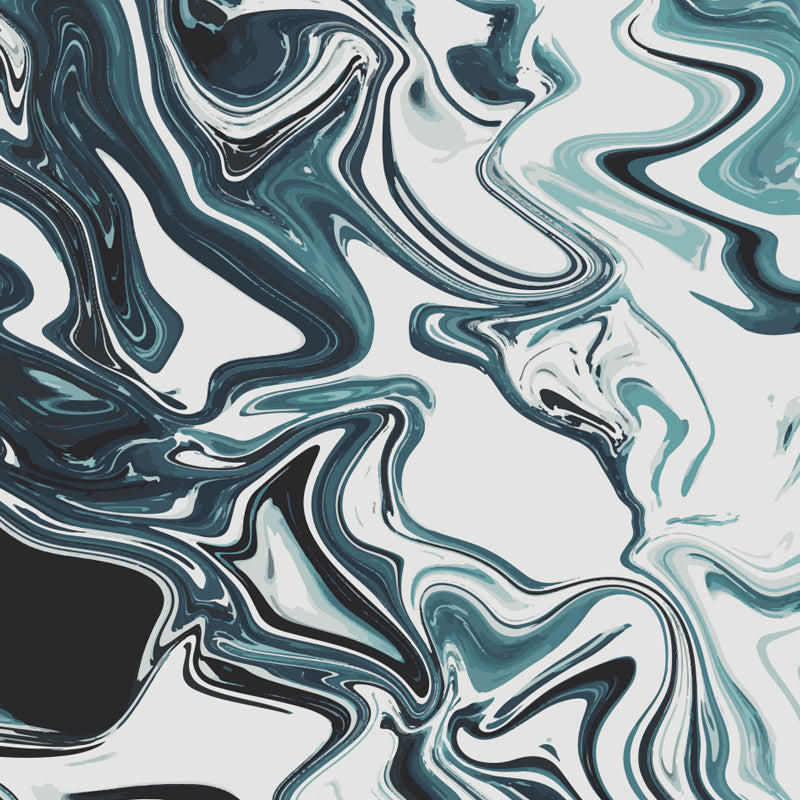 Modern Waves Mural Wallpaper for Family Room Personalized Wall Decor in Dark Color Clearhalo 'Wall Decor' 'Wall Mural' 1759214