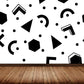 Illustration Geometry Mural Wallpaper Giant Wall Covering for House Interior, Custom Size Black Design 1 Clearhalo 'Wall Decor' 'Wall Mural' 1759316