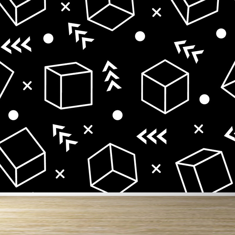 Illustration Geometry Mural Wallpaper Giant Wall Covering for House Interior, Custom Size Clearhalo 'Wall Decor' 'Wall Mural' 1759327