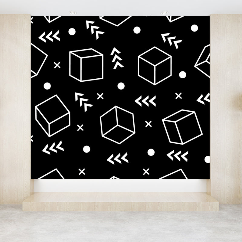 Illustration Geometry Mural Wallpaper Giant Wall Covering for House Interior, Custom Size Clearhalo 'Wall Decor' 'Wall Mural' 1759328