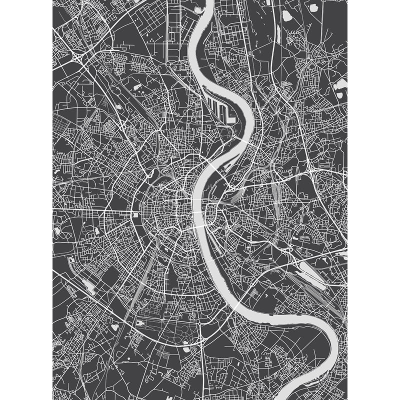 District Map Print Mural Decal Contemporary Washable Boys Bedroom Wall Decor, Customized Clearhalo 'Wall Decor' 'Wall Mural' 1759399