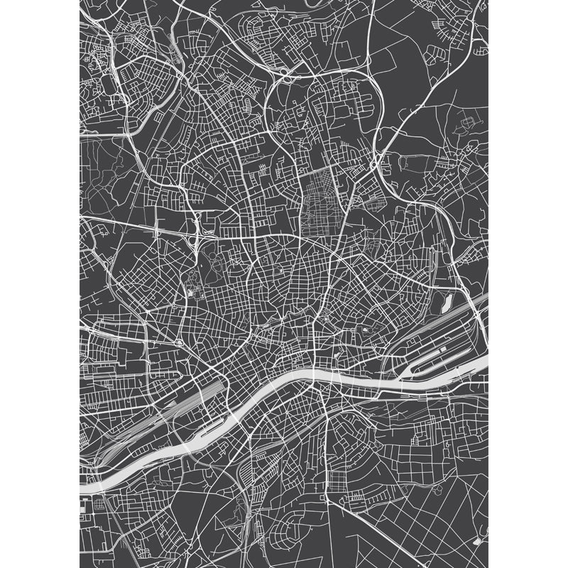 District Map Print Mural Decal Contemporary Washable Boys Bedroom Wall Decor, Customized Clearhalo 'Wall Decor' 'Wall Mural' 1759404