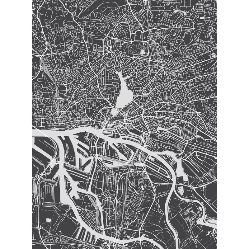 District Map Print Mural Decal Contemporary Washable Boys Bedroom Wall Decor, Customized Clearhalo 'Wall Decor' 'Wall Mural' 1759409