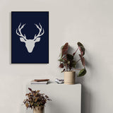 Kids Stag Silhouette Canvas Art Dark Color Textured Wall Decor for House Interior Clearhalo 'Art Gallery' 'Canvas Art' 'Kids' Arts' 1759478