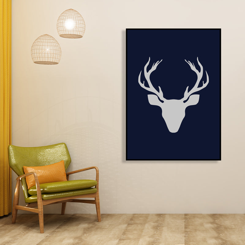 Kids Stag Silhouette Canvas Art Dark Color Textured Wall Decor for House Interior Clearhalo 'Art Gallery' 'Canvas Art' 'Kids' Arts' 1759479