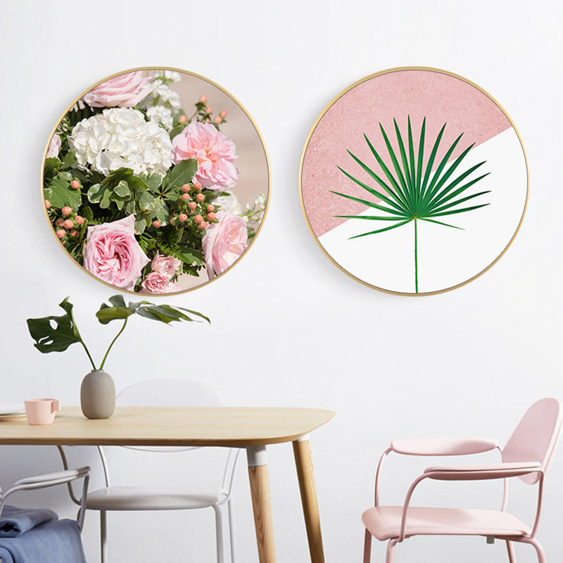 Nordic Botanical Painting Canvas Light Color Photography Wall Decor, Multiple Sizes Pink Clearhalo 'Arts' 'Canvas Art' 1759488