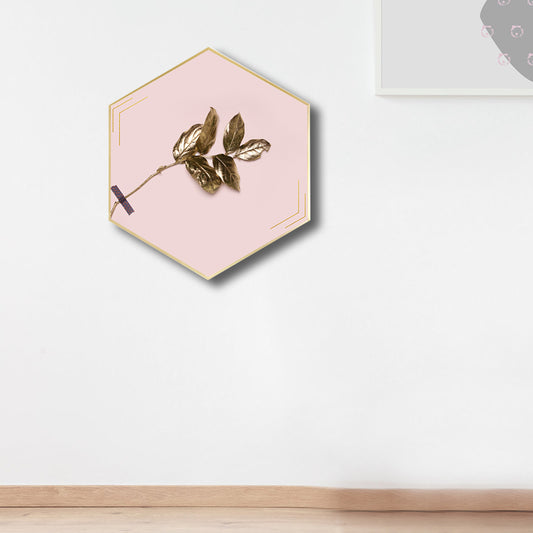Canvas Pastel Color Painting Nordic Plating Leaves Wall Art Print, Multiple Sizes Pink