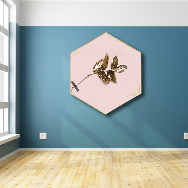 Canvas Pastel Color Painting Nordic Plating Leaves Wall Art Print, Multiple Sizes Clearhalo 'Arts' 'Canvas Art' 1759494