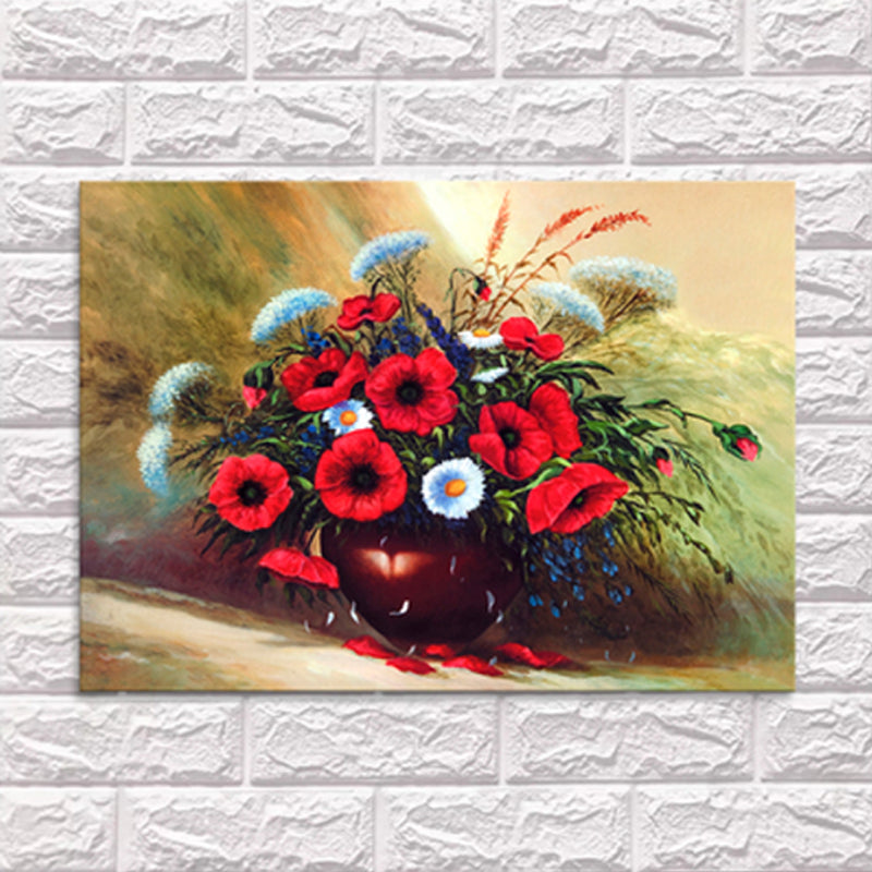Impressionism Blooming Flower Wall Decor Canvas Light Color Florentine Art Print, Multiple Sizes Red Clearhalo 'Arts' 'Canvas Art' 1759532