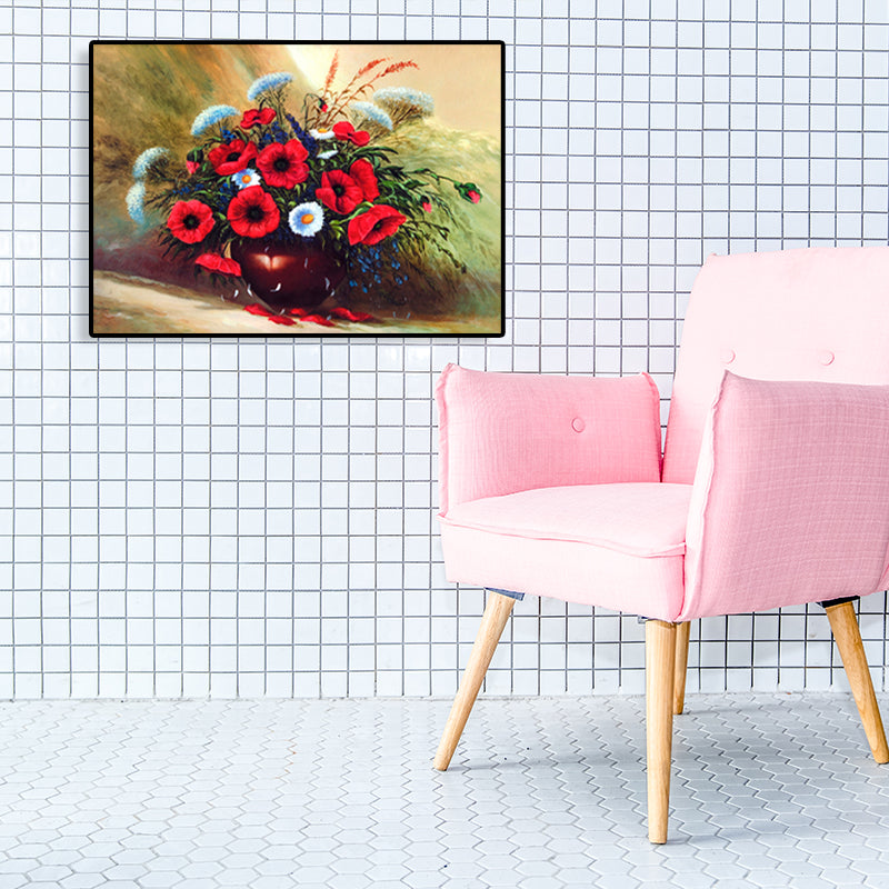 Impressionism Blooming Flower Wall Decor Canvas Light Color Florentine Art Print, Multiple Sizes Clearhalo 'Arts' 'Canvas Art' 1759533