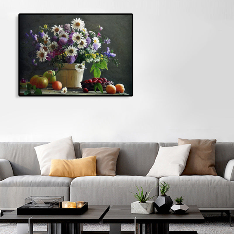 Impressionism Blooming Flower Wall Decor Canvas Light Color Florentine Art Print, Multiple Sizes Clearhalo 'Arts' 'Canvas Art' 1759540