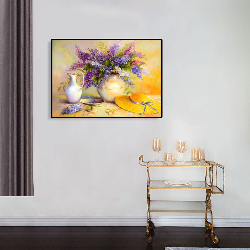 Impressionism Blooming Flower Wall Decor Canvas Light Color Florentine Art Print, Multiple Sizes Yellow Clearhalo 'Arts' 'Canvas Art' 1759543
