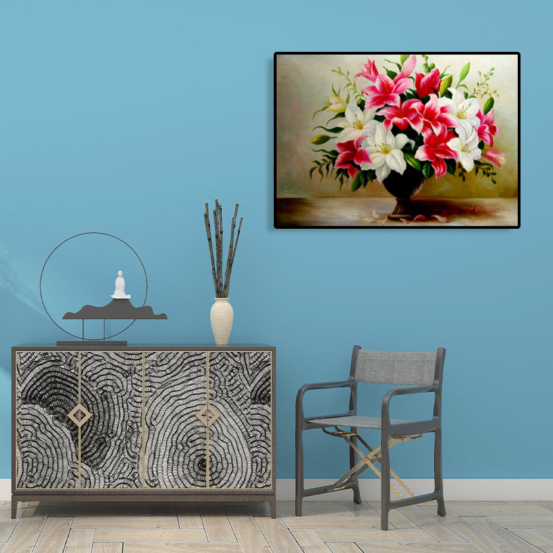 Impressionism Blooming Flower Wall Decor Canvas Light Color Florentine Art Print, Multiple Sizes Clearhalo 'Arts' 'Canvas Art' 1759548