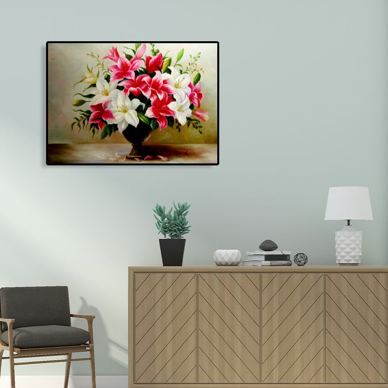 Impressionism Blooming Flower Wall Decor Canvas Light Color Florentine Art Print, Multiple Sizes Clearhalo 'Arts' 'Canvas Art' 1759549