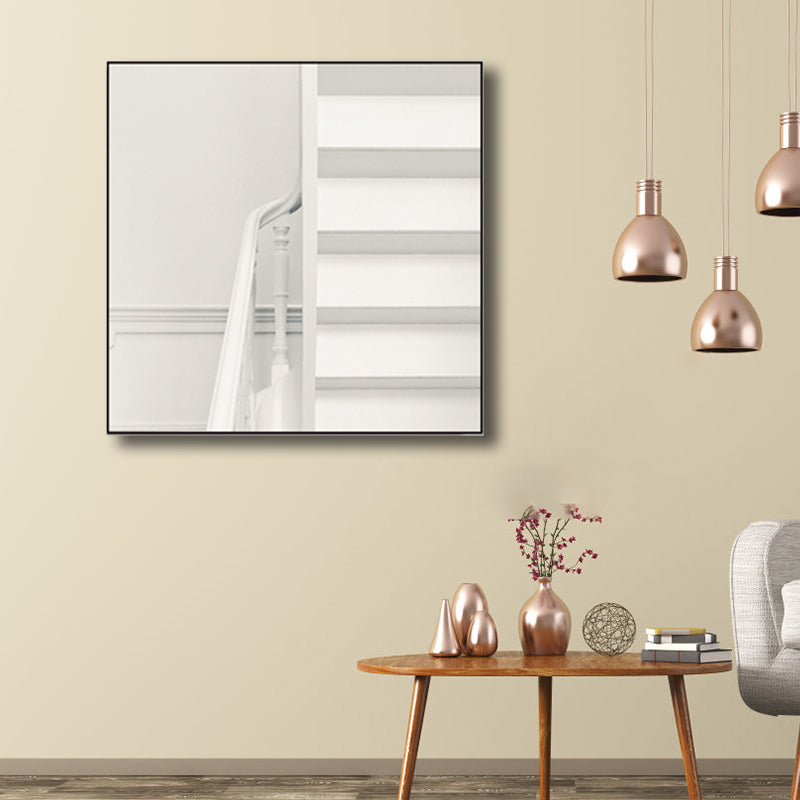 Architecture Interior View Canvas Soft White Minimalism Wall Art Print for Sitting Room Clearhalo 'Art Gallery' 'Canvas Art' 'Contemporary Art Gallery' 'Modern' Arts' 1759578