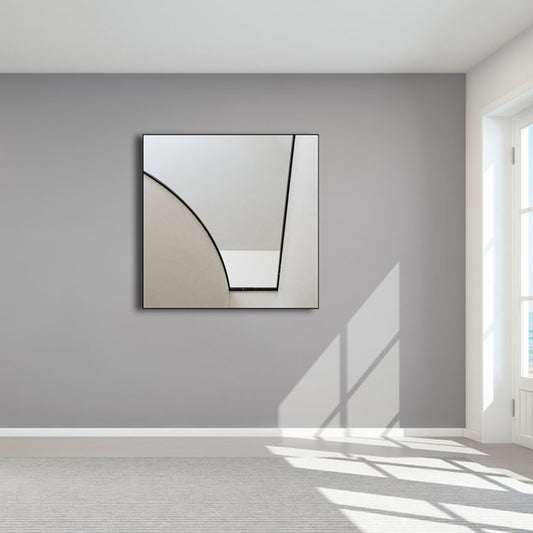 Architecture Interior View Canvas Soft White Minimalism Wall Art Print for Sitting Room Gloss White Clearhalo 'Art Gallery' 'Canvas Art' 'Contemporary Art Gallery' 'Modern' Arts' 1759581