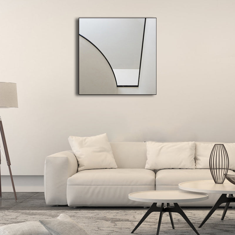 Architecture Interior View Canvas Soft White Minimalism Wall Art Print for Sitting Room Clearhalo 'Art Gallery' 'Canvas Art' 'Contemporary Art Gallery' 'Modern' Arts' 1759582