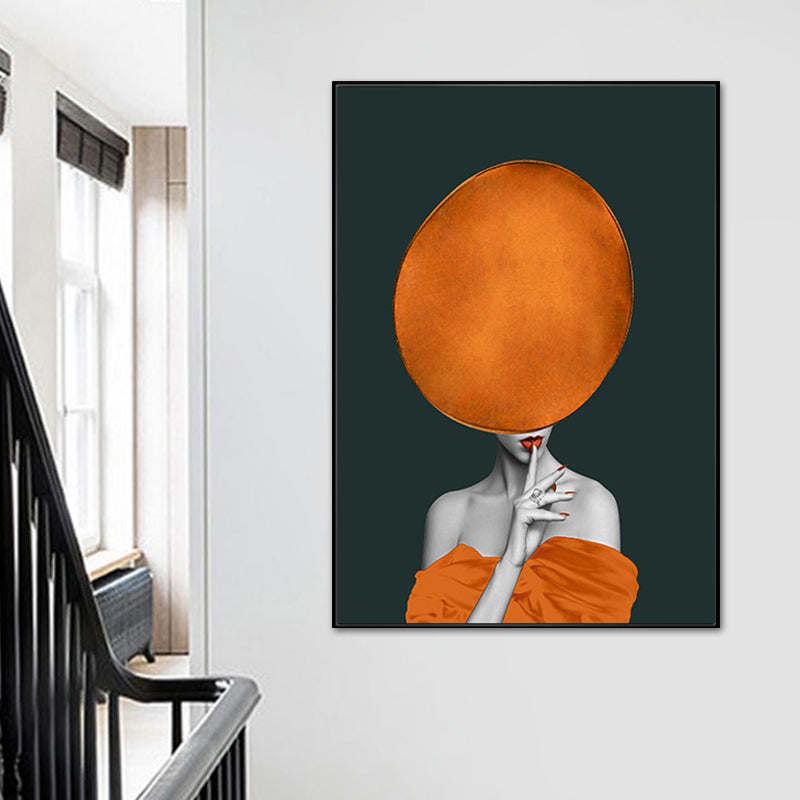 Soft Color Stylish Girl Canvas Contemporary Textured Wall Art Decor for Living Room Clearhalo 'Art Gallery' 'Canvas Art' 'Contemporary Art Gallery' 'Modern' Arts' 1759593