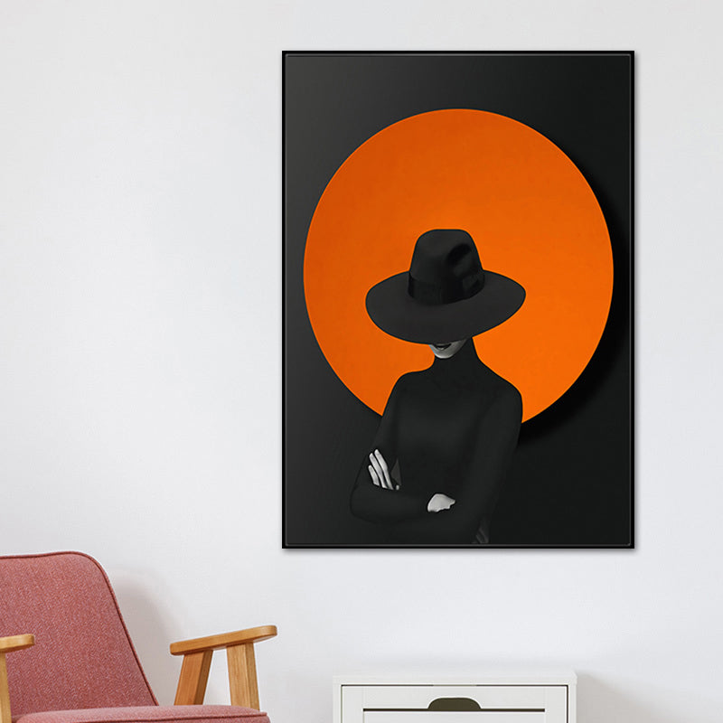 Soft Color Stylish Girl Canvas Contemporary Textured Wall Art Decor for Living Room Clearhalo 'Art Gallery' 'Canvas Art' 'Contemporary Art Gallery' 'Modern' Arts' 1759604