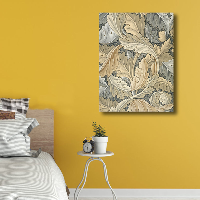 Art Nouveau Flower Print Painting Canvas Textured Light Color Wall Decor for Guest Room Clearhalo 'Arts' 'Canvas Art' 1759656