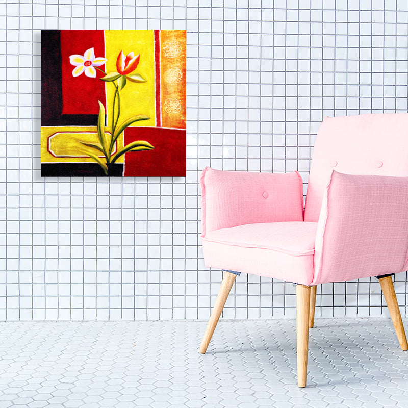 Soft Color Botanical Pattern Painting Textured Wall Art Decor for Bedroom, Multiple Sizes Clearhalo 'Arts' 'Canvas Art' 1759679