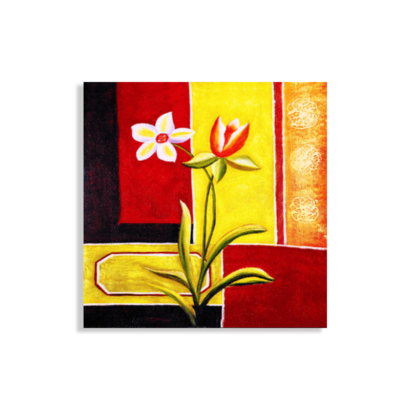 Soft Color Botanical Pattern Painting Textured Wall Art Decor for Bedroom, Multiple Sizes Clearhalo 'Arts' 'Canvas Art' 1759680