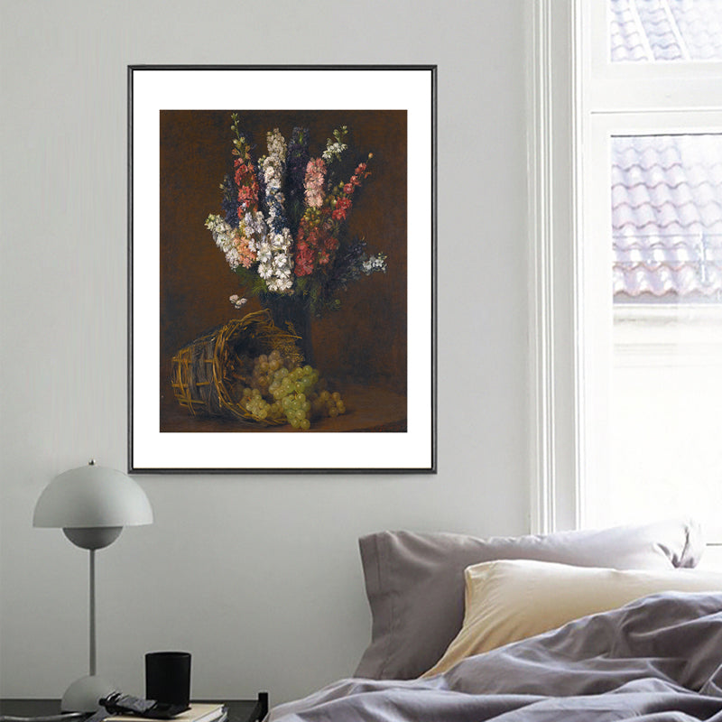 Soft Color Oil Painting Canvas Textured Impressionism Style Bedroom Wall Art Print Dark Brown Clearhalo 'Arts' 'Canvas Art' 1759699