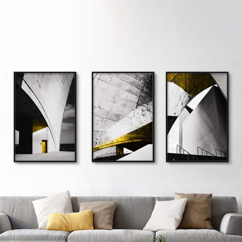 Pastel Color Novel Building Canvas Vintage Style Textured Wall Decor for Living Room Clearhalo 'Arts' 'Canvas Art' 1759710