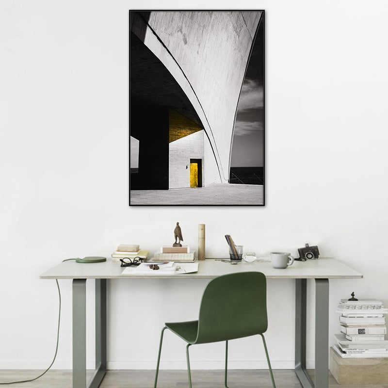 Pastel Color Novel Building Canvas Vintage Style Textured Wall Decor for Living Room Clearhalo 'Arts' 'Canvas Art' 1759712
