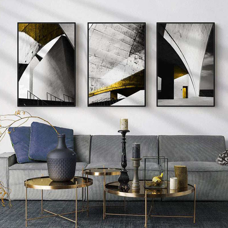 Pastel Color Novel Building Canvas Vintage Style Textured Wall Decor for Living Room Clearhalo 'Arts' 'Canvas Art' 1759717