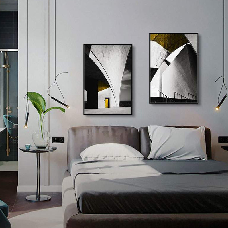 Pastel Color Novel Building Canvas Vintage Style Textured Wall Decor for Living Room Clearhalo 'Arts' 'Canvas Art' 1759721
