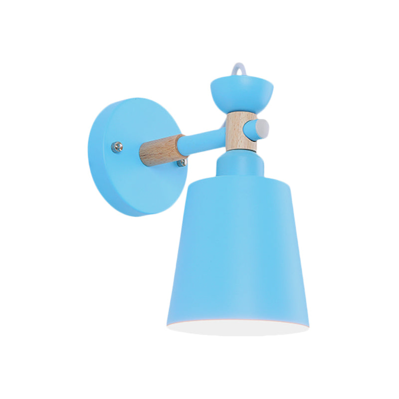 Rotatable Nordic Style Sconce Light with Bucket One Light Metal Wall Lamp for Adult Bedroom Clearhalo 'Wall Lamps & Sconces' 'Wall Lights' Lighting' 175977