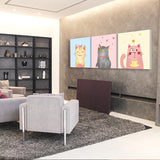 Kawaii Pet Wall Art Set Baby Room Animals Pattern Canvas Print in Soft Color, Set of 3 Blue Clearhalo 'Art Gallery' 'Canvas Art' 'Kids' Arts' 1759792