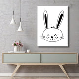 Kids Style Rabbit Wall Art Canvas Textured Pastel Color Painting for Children's Room Clearhalo 'Art Gallery' 'Canvas Art' 'Kids' Arts' 1759808