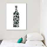 Illustration Wine Set Wall Art Decor Dining Room Drinks Print Canvas in Light Color Clearhalo 'Arts' 'Canvas Art' 1759826