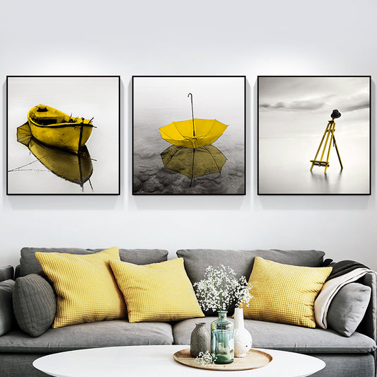 Photographic Still Life Canvas Art Yellow Contemporary Wall Decor for Home, Set of 3 Yellow Clearhalo 'Art Gallery' 'Canvas Art' 'Contemporary Art Gallery' 'Modern' Arts' 1759856