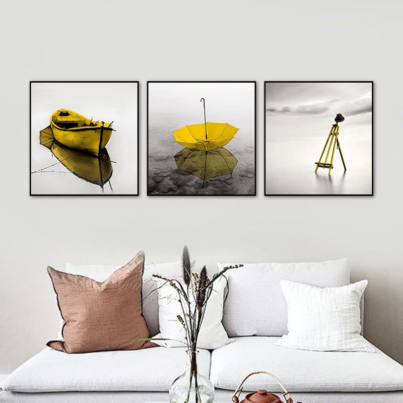 Photographic Still Life Canvas Art Yellow Contemporary Wall Decor for Home, Set of 3 Clearhalo 'Art Gallery' 'Canvas Art' 'Contemporary Art Gallery' 'Modern' Arts' 1759857