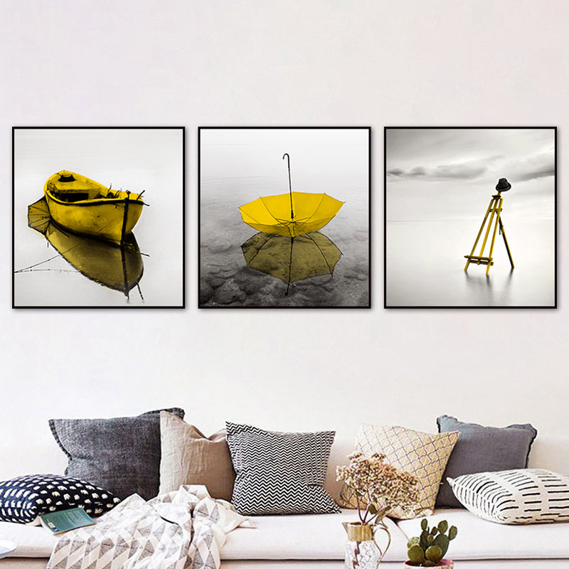 Photographic Still Life Canvas Art Yellow Contemporary Wall Decor for Home, Set of 3 Clearhalo 'Art Gallery' 'Canvas Art' 'Contemporary Art Gallery' 'Modern' Arts' 1759858