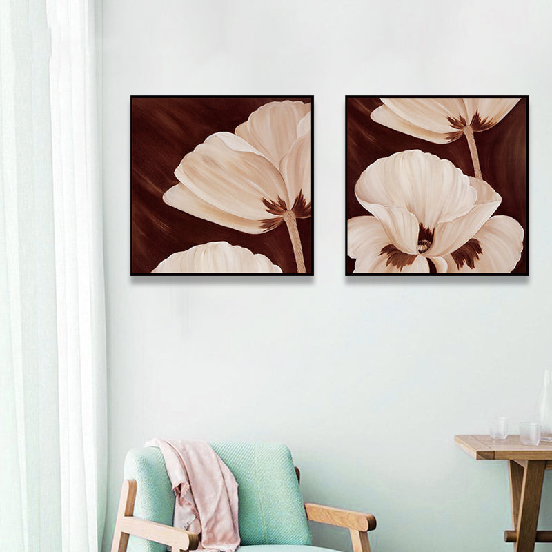 Soft Color Flower Blossom Art Print Textured Modernist Dining Room Canvas, Multiple Sizes Clearhalo 'Art Gallery' 'Canvas Art' 'Contemporary Art Gallery' 'Modern' Arts' 1759878