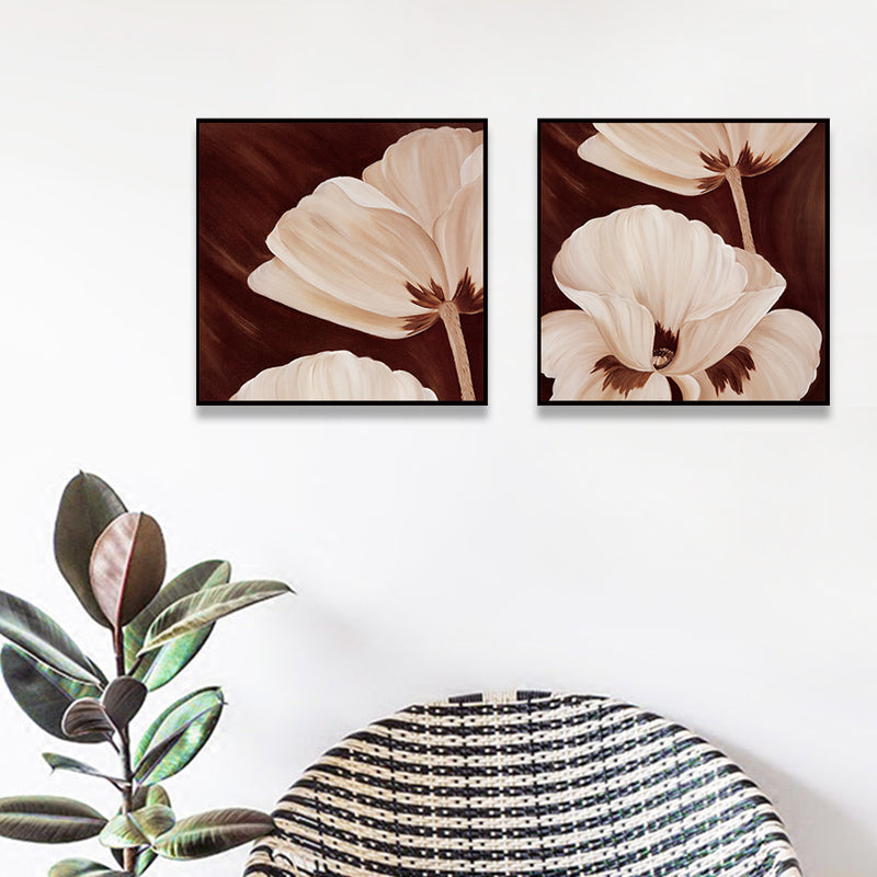 Soft Color Flower Blossom Art Print Textured Modernist Dining Room Canvas, Multiple Sizes Clearhalo 'Art Gallery' 'Canvas Art' 'Contemporary Art Gallery' 'Modern' Arts' 1759879