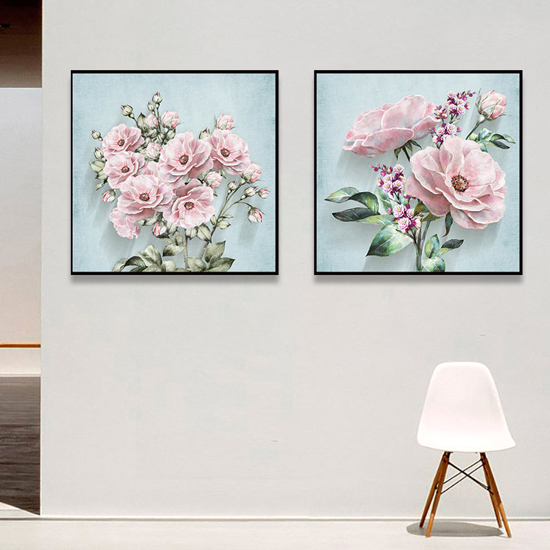 Soft Color Flower Blossom Art Print Textured Modernist Dining Room Canvas, Multiple Sizes Clearhalo 'Art Gallery' 'Canvas Art' 'Contemporary Art Gallery' 'Modern' Arts' 1759887